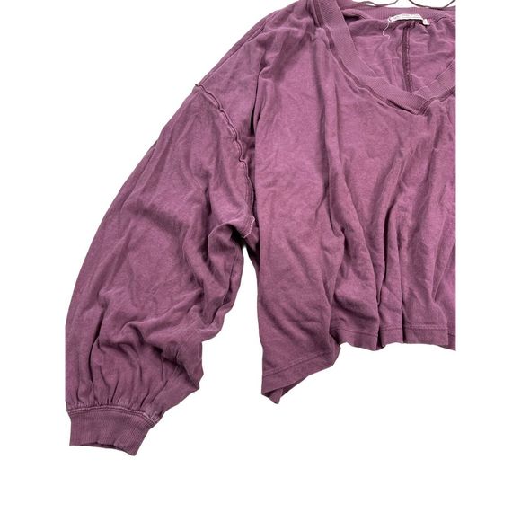 Free People Buffy Balloon Sleeve Top in Plum Blossom size M - Picture 9 of 13